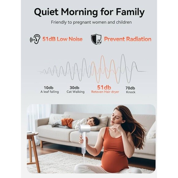 XSOOH Hair Dryer, 110,000 RPM High Speed Motor Negative Ion Tech NEW Blow Dryer - Picture 6 of 14